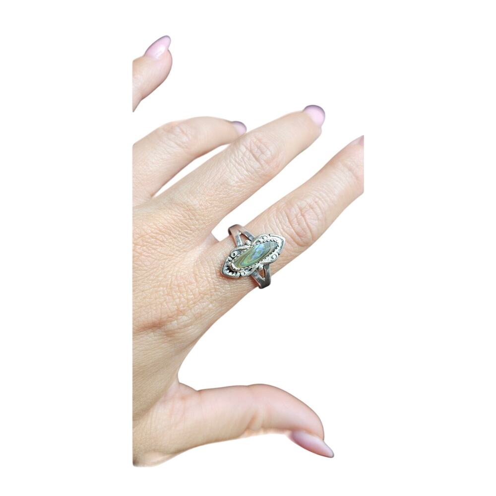 Vintage Bell Trading Post Abalone sterling ring Size 9.25